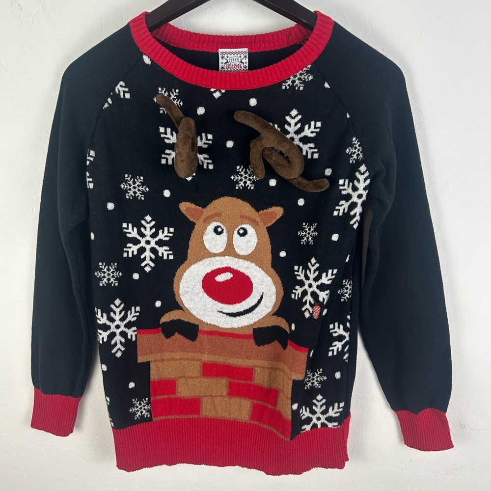 Reindeer Crewneck Sweater Size Xs Christmas Ugly Sweater Rudolph’s Ready